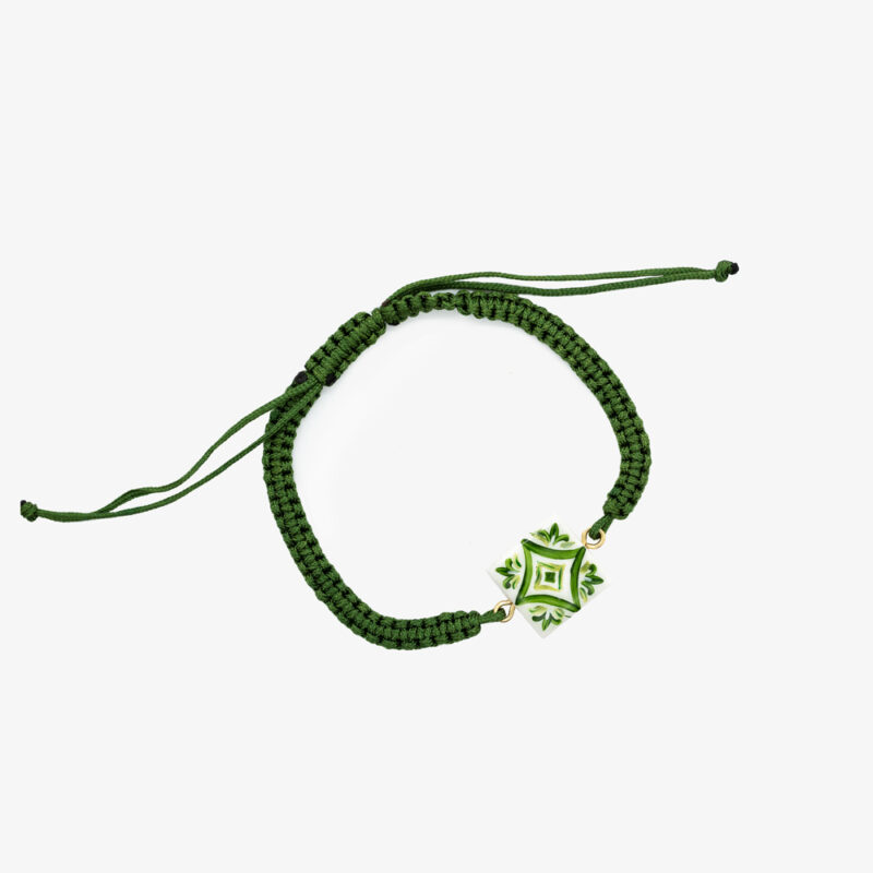 Bracciale macramè verde